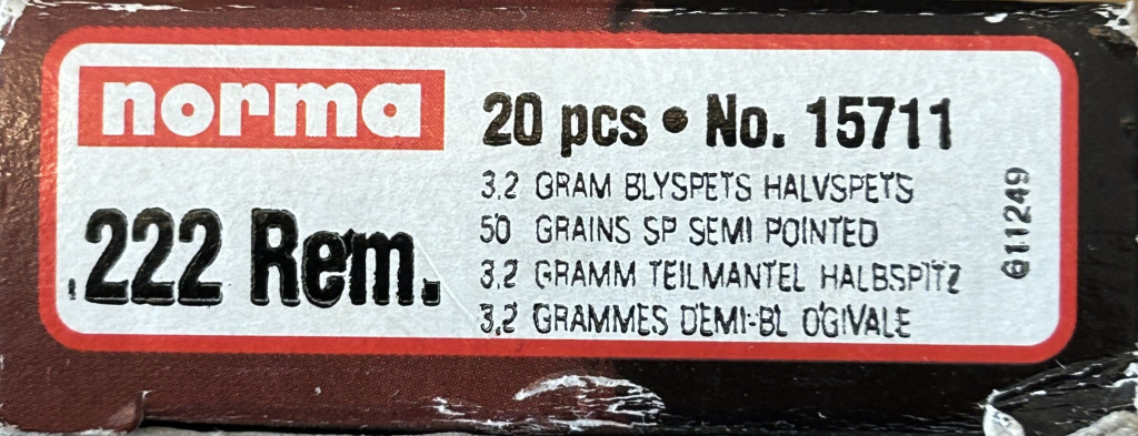 Norma 222 Remington 50gr #15711