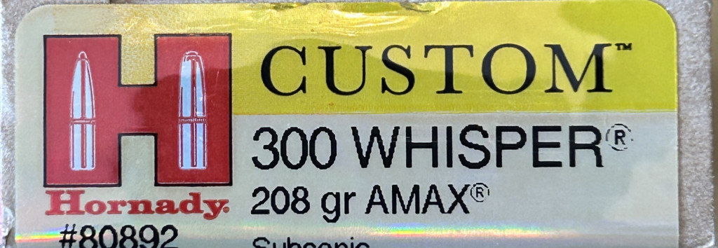 Hornady Custom 300 Whisper 208gr AMAX