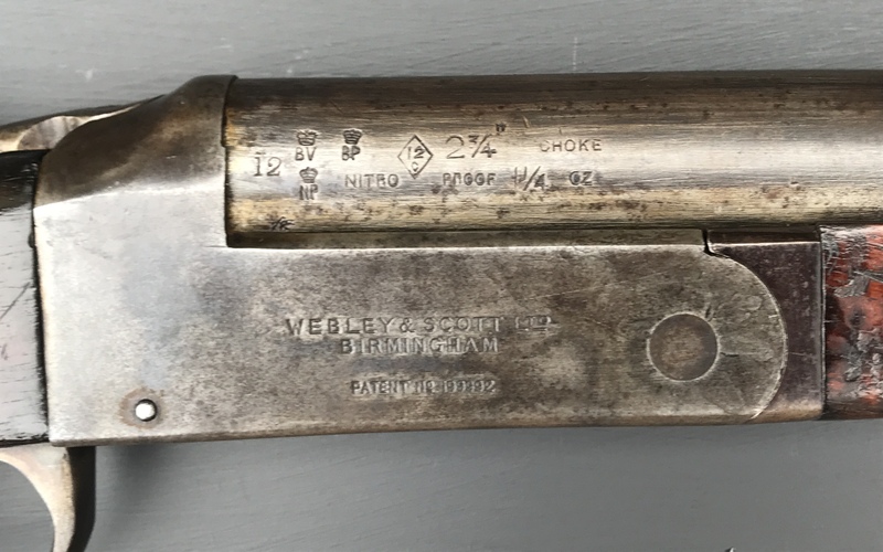 Webley / Webley & Scott Manual Hammer Ejector 12 Bore/gauge  Single Barrel